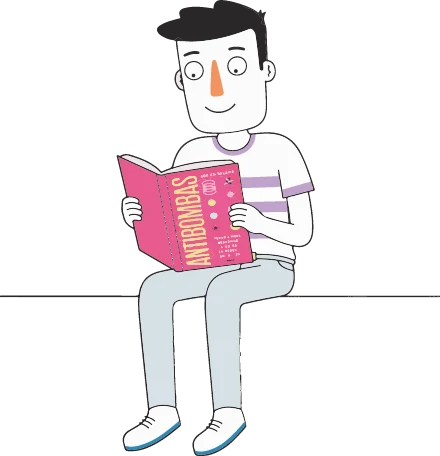 Ilustración de una persona leyendo Antibombas