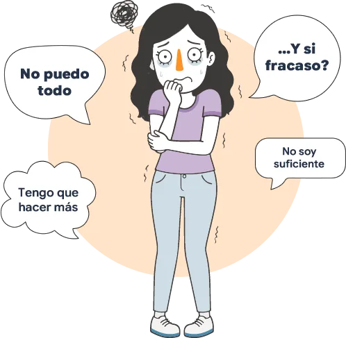 Ilustración de pensamientos ansiosos
