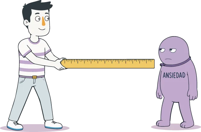 Ilustración de una persona midiendo su ansiedad