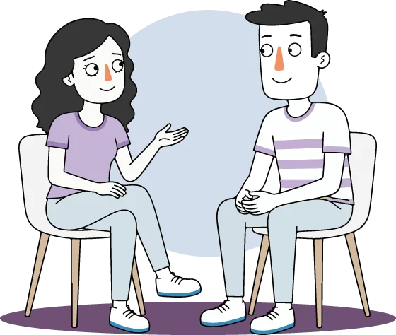 Ilustración de una conversación de pareja