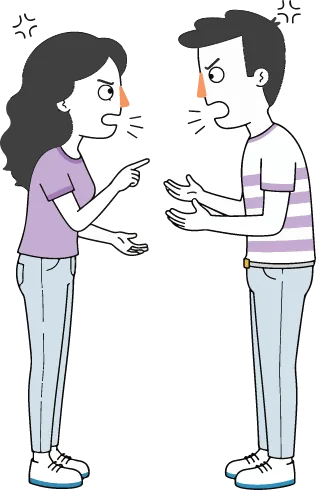 Ilustración de conflicto de pareja