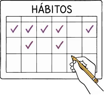 Ilustración de un calendario de hábitos