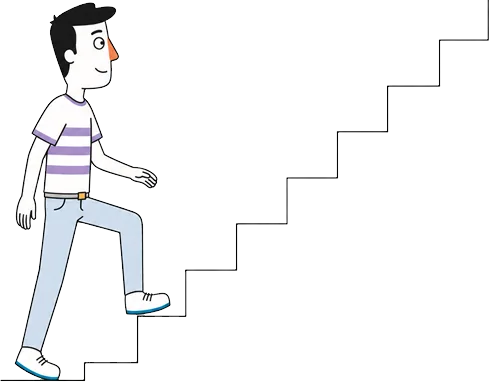 Ilustración de una persona subiendo escalones